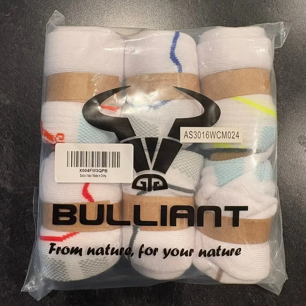 Bulliant Low Socks with Ankle Cushion - 6 Pairs White